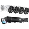 ZOSI 4MP Kit Videosorveglianza PoE Esterno, 4x Telecamera PoE Esterna, 8CH 5MP NVR con 2TB Hard Disk, Rilevamento di Persone, Audio Unidirezionale, Accesso Remoto, C180