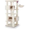 Petrebels Tiragraffi XXL Turnpike 190, tiragraffi per gatti Maine Coon e gatti grandi, robusto albero tiragraffi alto 190 cm con tronchi in sisal da 15 cm, amaca, grotte per gatti e superfici di