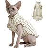 Generic Vestiti Estivi Per Gatti Senza Peli, Gilet Per Gatti Sphynx In Morbido Cotone Elasticizzato Con Camicia Per Gatti Senza Maniche Con Stampa Di Fiocco Per Canotta Per Gattini(2XL)