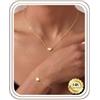 Kakonia Parure Gioielli Donna Ipoallergenico Perla Cuore Collana Bracciale Set Oro Argento Rosa Choker Collana Bracciale Delicato Sposa Damigella Accessori Regalo Set Gioielli Donna-G-H