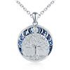 MICSAVI Collana Donna Medaglione Portafoto in Argento 925, Ciondolo Albero della Vita con Luna, Gioiello Personalizzato che Contiene Foto, Catena 50 cm