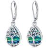 Odinstone Orecchini Albero della Vita, Cuore, Donna, Ganci Argento 925 | Orecchini cuore albero della vita, pietra di luna, ganci argento 925 e confezione regalo