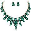 EVER FAITH Set di Gioielli dichiarativi Verde, Set di Orecchini con Colletto e Borchie in Cristallo Art Deco, Costume Vintage con Strass