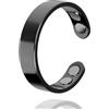 BnMvF Anello Vayro, Anello Magnetico in Acciaio Inox - Anelli Aperti Unisex Regolabili con 4 Magneti, Gioielli Comfort Fit (1pcs-nero)