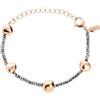 Breil, Collezione B Rocks, Bracciale da Donna in Acciaio Colorato, con Pietre Naturali ed Ematite, Lunghezza Regolabile, Chiusura a Moschettone, Colore Rose Gold, Misura 21 Cm, Gioielli Donna