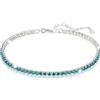 Bramart Bracciale Tennis Donna con Pietre di Zirconia Cubica Idea regalo Compleanno per lei Finitura in Oro Bianco Argento 925 Natale - Cofanetto con DEDICA incluso. (Bracciale Donna - Tennis Verde Acqua)