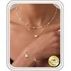 Kakonia Parure Gioielli Donna Ipoallergenico Perla Cuore Collana Bracciale Set Oro Argento Rosa Choker Collana Bracciale Delicato Sposa Damigella Accessori Regalo Set Gioielli Donna-G-P