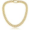GoldChic Collana a maglia barbazzale da donna e uomo, collana cubana, spessa in oro, catena in alluminio, lunghezza 45/50/55 cm, larghezza 13/16/23 mm