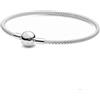 YPYC Braccialetto in argento Sterling 925 a forma di cuore con fiore rotondo e chiusura a serpente per la marcatura di gioielli con perline, 19 cm, Acetato, Nessuna pietra preziosa
