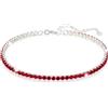 Bramart Bracciale Tennis Donna con Pietre di Zirconia Cubica Idea regalo Compleanno per lei Finitura in Oro Bianco Argento 925 Natale - Cofanetto con DEDICA incluso. (Bracciale Donna - Tennis Rosso)