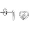 SOFIA MILANI - Orecchini da Donna in Argento 925 - con Pietra Zircone - Orecchino a Perno a Cuore - E2278