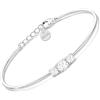SAGA GIOIELLI Bracciale Donna Uomo Rigido in Acciaio con Tre Cristalli, Design Elegante, Chiusura Regolabile Trilogy Confezione Regalo