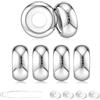 GW Distanziatore Gomma Stopper Charms Bead in Argento Sterling 925 2 Pezzi per Braccialetti Stile Bracciale Europeo Bracciale Serpente