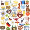 DTOFOOT 36 spille in smalto per Oktoberfest in stile bavarese per feste di birra, feste, accessori divertenti con disegni di birra e salsicce per vestiti, borse e celebrazioni