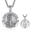 ADMETUS Collana in argento Sterling 925 con ciondolo a forma di santo patrono | Collana con amuleto a croce da uomo con catena rolò da 2,5 mm 55,9 cm + 5,1 cm