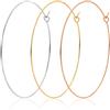 Me&Hz Set di 3 paia di orecchini a cerchio sottili extra large, alla moda, enormi cerchi in oro placcato oro 18 carati, leggeri, a cerchio, grandi geometrici, rotondi, set di gioielli minimalisti da donna