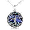 YFN Albero della Vita Collana Celtico irlandese Ciondolo Abalone Gioielli Argento Puro Regalo per Donna Ragazza