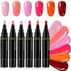 MrCuvaryas Set di 6 smalti per unghie in gel UV, LED, asciugatura rapida, con punta di precisione, di lunga durata, per nail art french