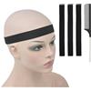 YTBYT 3 pezzi Fascia Regolabile Elastico nero con per realizzare parrucche Fascia elastica antiscivolo (Larghezza 1 pollice/2,5 cm)