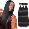 Tuheerst 24 26 28 Inch 1B Natural Black Human Hair Bundles Double Drown Extension Capelli Straight Hair Extensions Unprocessed Brazilian Virgin Remy Extension 50g/Bundle Total 150g