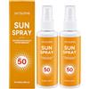 MAIGIEE 2PCS Spray Solare Protettivo SPF50+,SpraySolare Trasparente per Corpo Viso