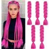 Gairyan Treccine Africane Extension per Treccine Afro Capelli Finti 60cm Ombre Kanekalon 5 pieces 500g, Treccia Capelli Sintetici Crochet Twist Jumbo Braids (Fucsia Vivace)
