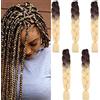 Cybelleza Treccine Extension Capelli Sintetici per Treccine Africane 5 Ciocche Trecce Jumbo Braiding Hair (Marrone&Beige)