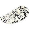 QinGoo Pettine Francese per Capelli Districante a Denti Larghi in Acetato, Grande Pettine da Doccia Portatile per Donne, Nero e Bianco, 11.8cm, 1 Pezzo