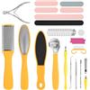 Alaoo Kit per pedicure, 30 pezzi, kit per pedicure pedi professionale, giallo