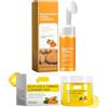 Wootapson Detergente Viso alla Curcuma e Acido Kojic+Dischetti Detergenti All'acido Cogico Alla Curcuma per il Viso, Foam Cleanser, Formula Esfoliante per Macchie Scure, Deterge la Pelle, Idratante e Nutriente