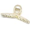 QinGoo Grande Mollettone per Capelli Donna in Metallo Clip Artiglio per Capelli Pinza per Capelli, Accessorio per Capelli 1 Pezzo 11.5cm x 4.3cm, Perla