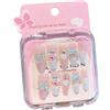 OMEIU Store, 12 unghie finte in acrilico, precolla, copertura completa, glitter, arcobaleno, unicorno, kit per nail art, set regalo di compleanno per ragazze (Cinnia unghie lunghe, 12 pezzi, taglia
