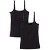 Amazon Essentials Canotta premaman e allattamento da donna, con spalline regolabili e reggiseno integrato, confezione da 2, nero, XXL