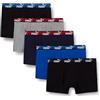 PUMA Men's Men Bold Logo Boxer, Blue/Grey/Black, XL (5er Pack)