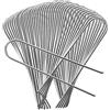 AGAKY 50 Picchetti Telo Pacciamatura in Acciaio Inossidabile Zincato Antiruggine a Forma di U per Sintetica, Recinzione, Tubi Irrigazione, Reti, 150x30 mm, Ø 3 mm, Colore Argento