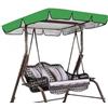 ZONADAH Telo di Ricambio per Altalena da Veranda, 164 x 114 x 15 cm, Copertura per Altalena da Giardino, Resistente ai Raggi UV, Parasole per 2 o 3 Posti, Antipolvere, per Uso Esterno, Verde