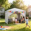 UISEBRT Gazebo da giardino, 3 x 3 m, con 4 pareti laterali, impermeabile e resistente ai raggi UV, gazebo per giardino, feste, matrimoni, grigio