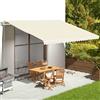 Fengshui Tenda da sole color crema, 5 x 3,5 m, tessuto di ricambio in poliestere resistente ai raggi UV, per ombra di terrazze e giardini, include 1 tessuto principale e 1 mantovana, senza telaio