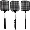 Alfven Frdelma Scacciamosche, set di 3 Scacciamosche Estensibile Manuale Paletta Mosche da 26,5 cm a 73 cm per mosche, zanzare e insetti (nero)