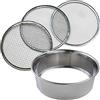 Wazakura Set di 3 Setacci per Giardinaggio e Bonsai (210 mm), Setacci in Acciaio Inossidabile a Maglie Fini per Terreno, Terreno Akadama, Sabbia Fine. Setaccio Portatile per Giardino e Compostaggio