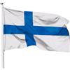 PHENO FLAGS Bandiera Finlandia 90x150cm - finlandese - resistente alle intemperie con occhielli in ottone - 100% poliestere - cuciture doppie robuste e colori vivaci - per gli amanti delle bandiere