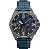 AVI-8 Mens 43mm P-51 Mustang Blakeslee Chronograph Blue Japanese Meca-Quartz Pilot Watch with Leather Strap AV-4077-04