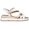Geox Sandalo da donna D ELOWYNNE A Wedge, bianco/oro, 36 EU