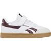 Reebok Smash Edge Elastic & Top Strap Sneaker, White/Blackcherry/SGUM1, 30,5 EU, White Blackcherry Sgum1, 30.5 EU