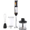 Sencor Frullatore a Immersione Multifunzione Ultra-Potente, 1200W, con Frusta, Tritatutto & Montalatte, Lame Quad Blades in Acciaio Inox, Controllo della Velocità Continuo, Design Ergonomico - Nero