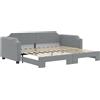 vidaXL Divano letto estraibile Grigio chiaro 80x200 cm Tessuto