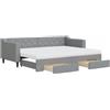 vidaXL Divano letto estraibile con cassetti Grigio chiaro 80x200 cm Tessuto