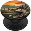 Evening Horizons Vintage Lacrosse Campo Tramonto Giocatore Gioco PopSockets PopGrip Adesivo