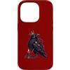 Crowned Corvid Romance Co Custodia per iPhone 14 Pro Corvo corvo scuro romantico gotico bordeaux rosa e candela
