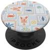 Coastal Fish Summer Cute Stamp Phone Gri Coastal Fish Summer Cute Stamp PopSockets PopGrip Adesivo